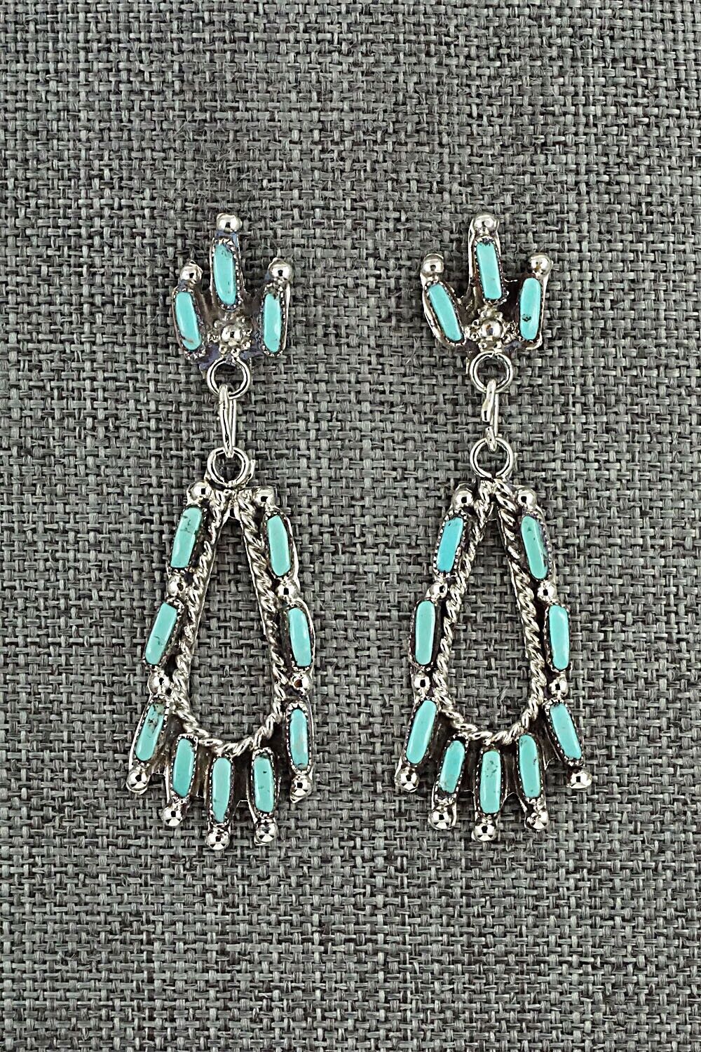 Turquoise & Sterling Silver Earrings - Veronica Yawakia