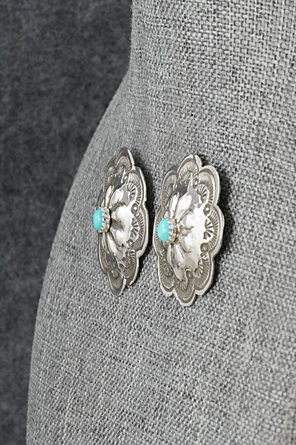 Turquoise & Sterling Silver Earrings - Charlotte Blackgoat