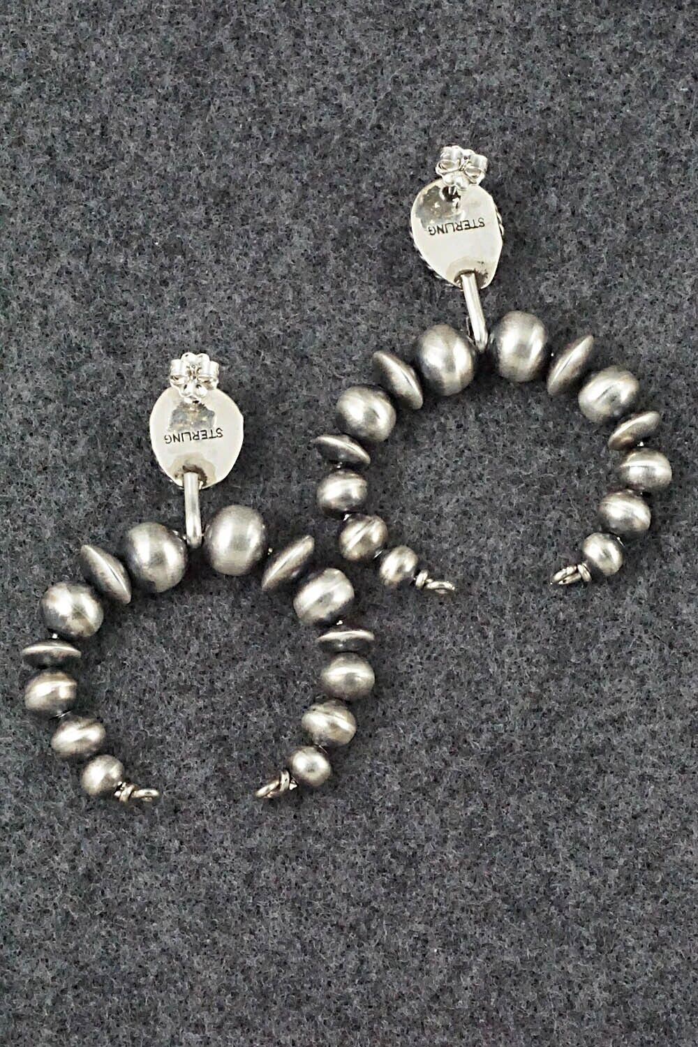 Turquoise & Sterling Silver Navajo Pearl Earrings - Amanda Larry