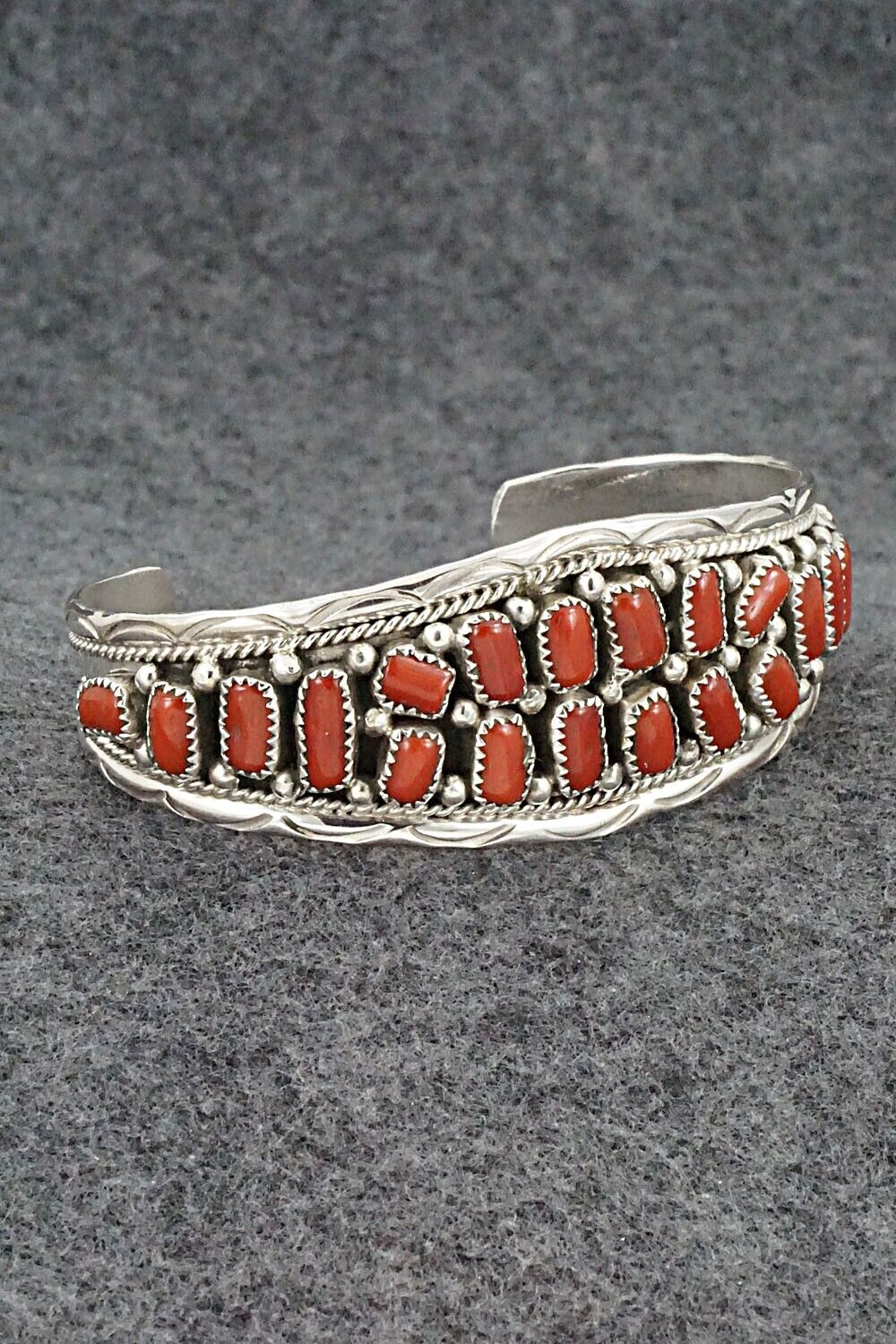 Coral & Sterling Silver Bracelet - Anita Whitegoat