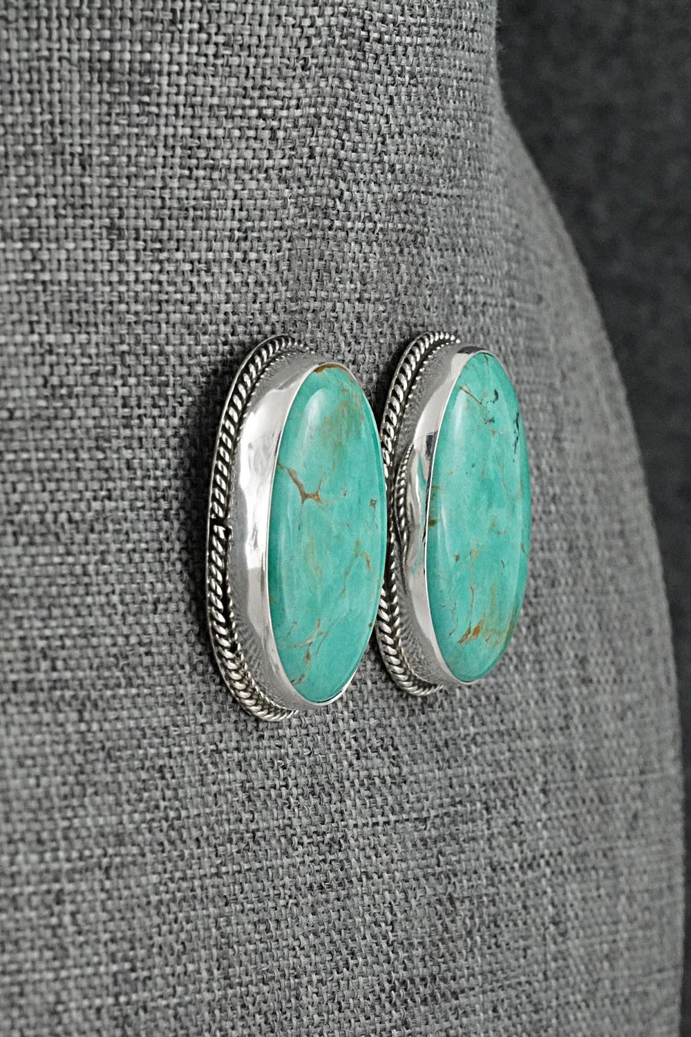 Turquoise & Sterling Silver Earrings - Eugene Gruber