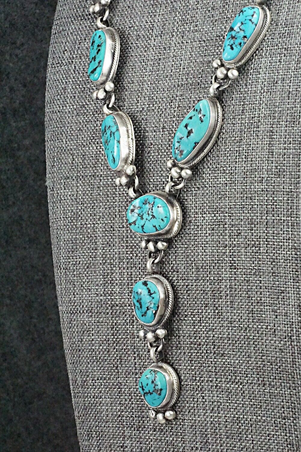 Turquoise & Sterling Silver Necklace Set - Bobby Johnson