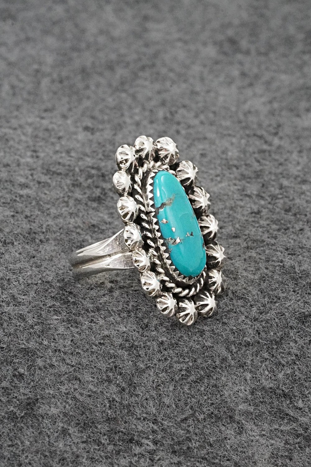 Turquoise & Sterling Silver Ring - Darius Arviso - Size 9