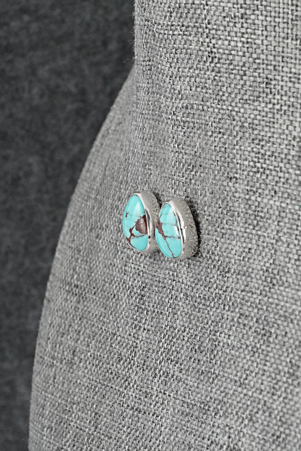 Turquoise & Sterling Silver Earrings - Eugene Gruber