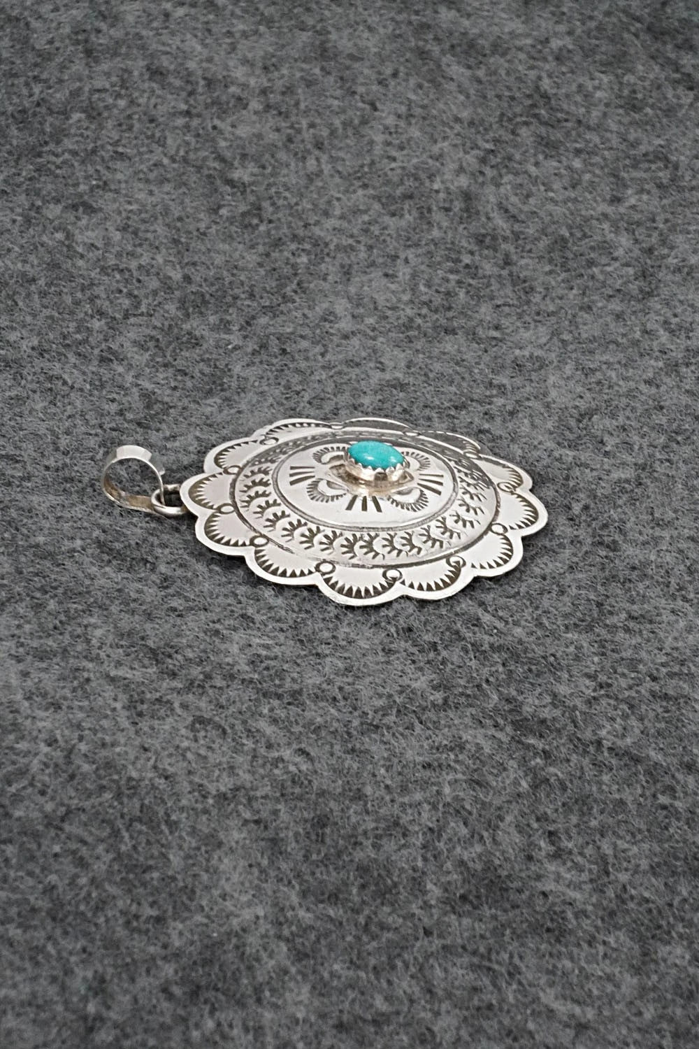 Turquoise & Sterling Silver Pendant - Bertha Begay