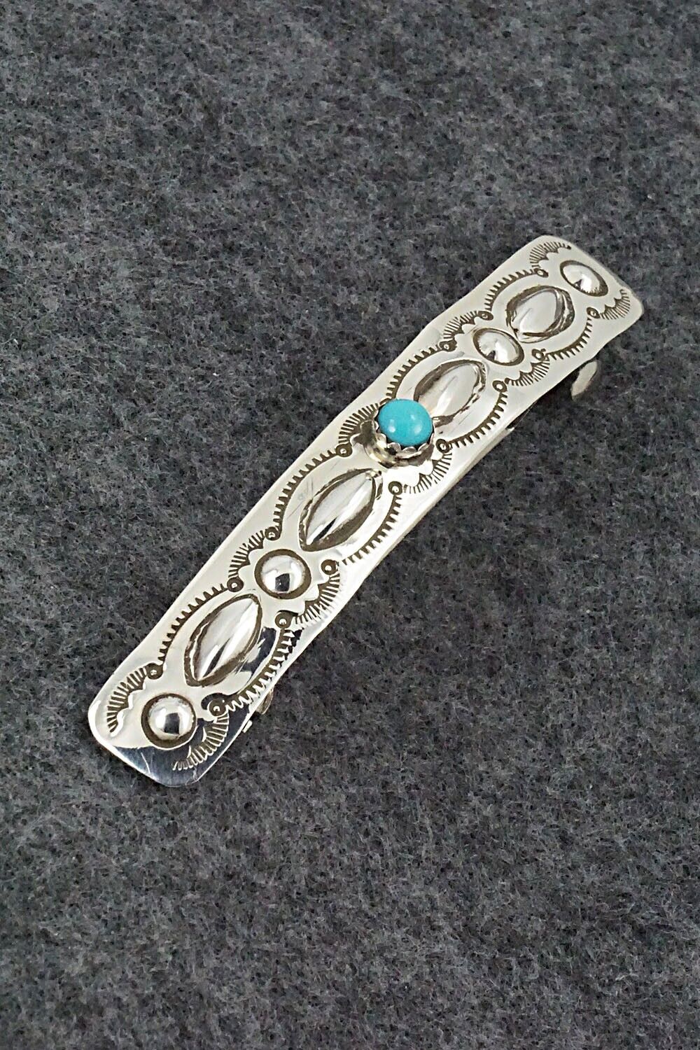 Turquoise & Sterling Silver Hair Barrette - Jennie Blackgoat