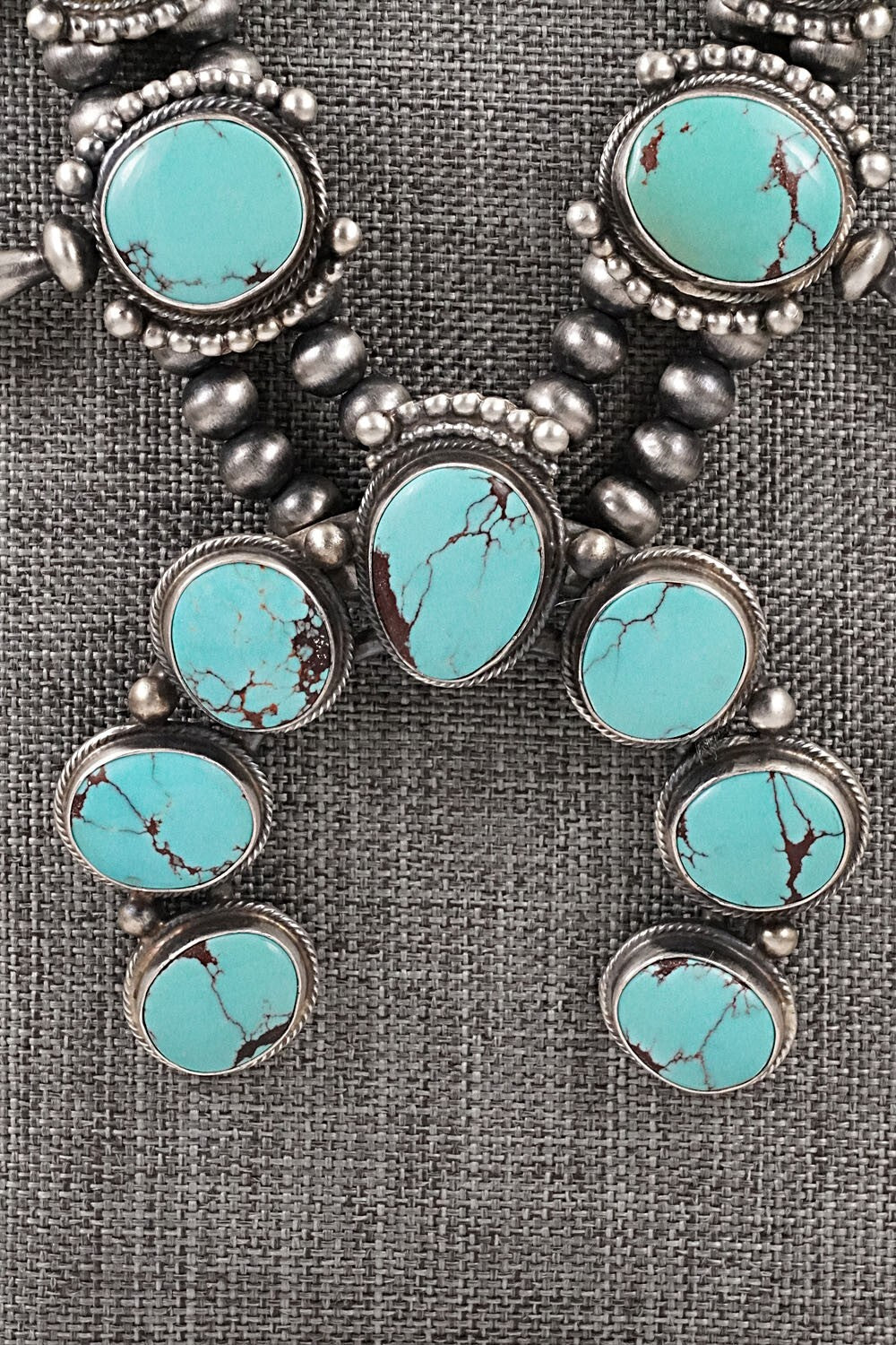 Turquoise & Sterling Silver Squash Blossom Set - Kathleen Chavez