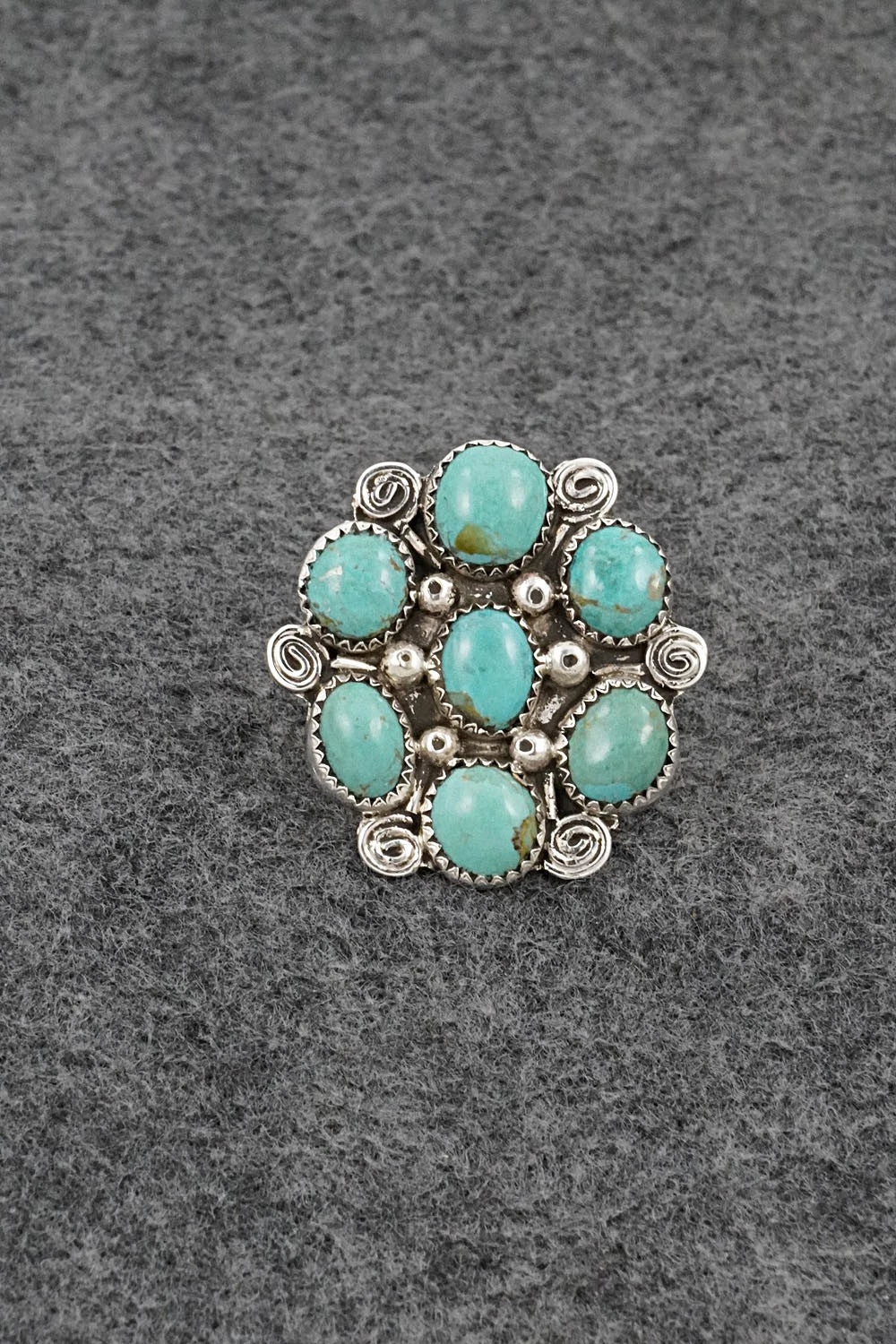 Turquoise & Sterling Silver Ring - Priscilla Reeder - Size 8