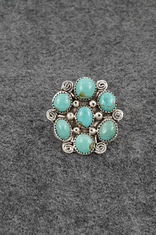 Turquoise & Sterling Silver Ring - Priscilla Reeder - Size 8