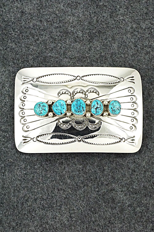 Turquoise & Sterling Silver Belt Buckle - Jolene Begay