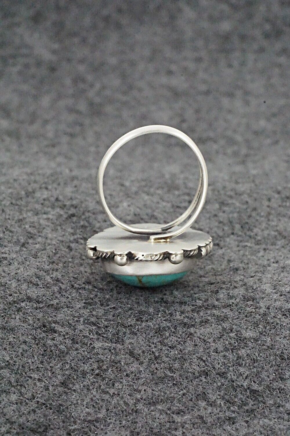 Turquoise & Sterling Silver Ring - Jameson Garcia - Size 8 Adj.