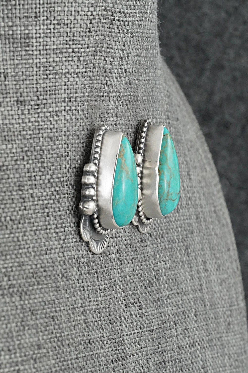 Turquoise & Sterling Silver Earrings - Bobby Johnson