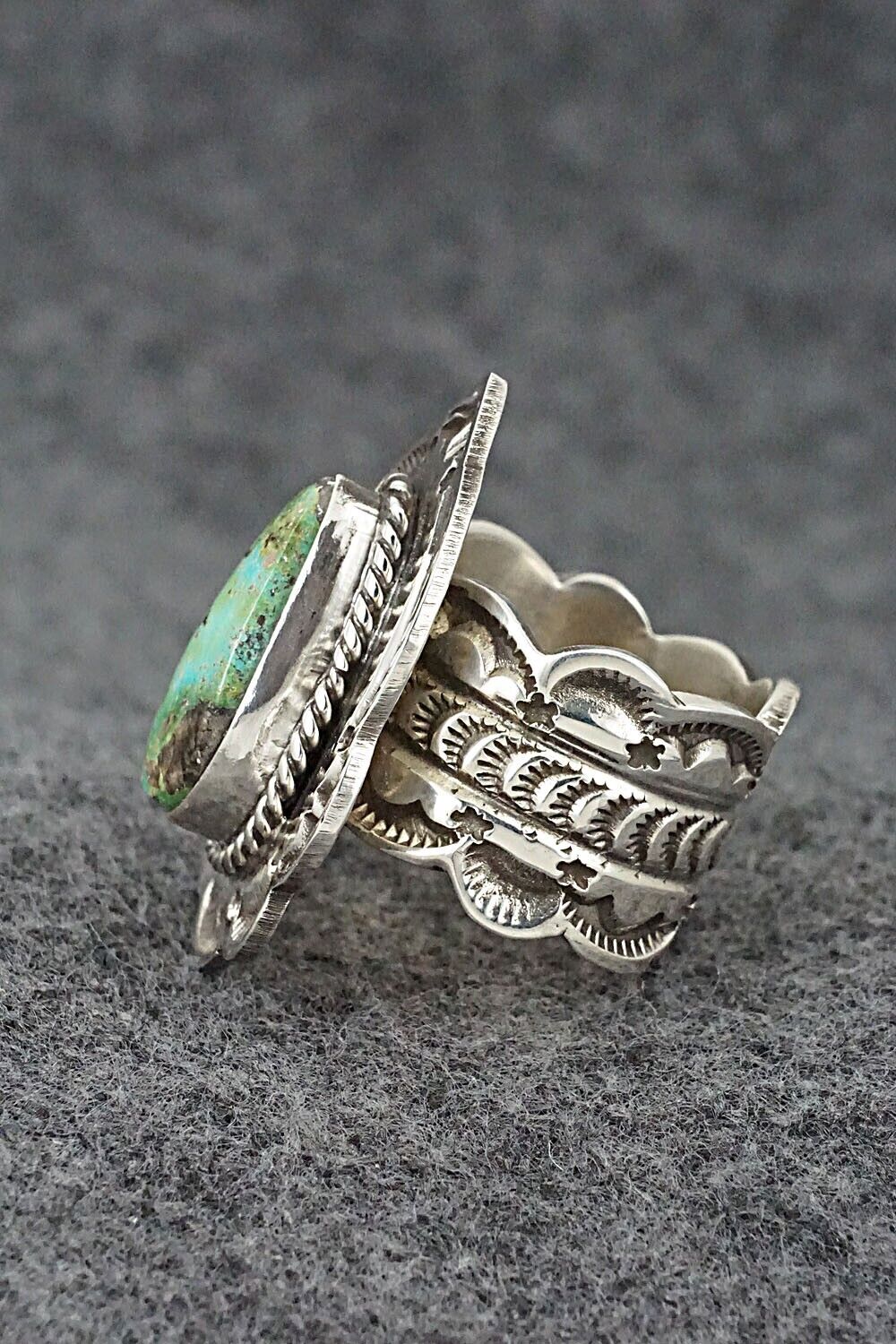 Turquoise & Sterling Silver Ring - Leonard Maloney - Size 8.75