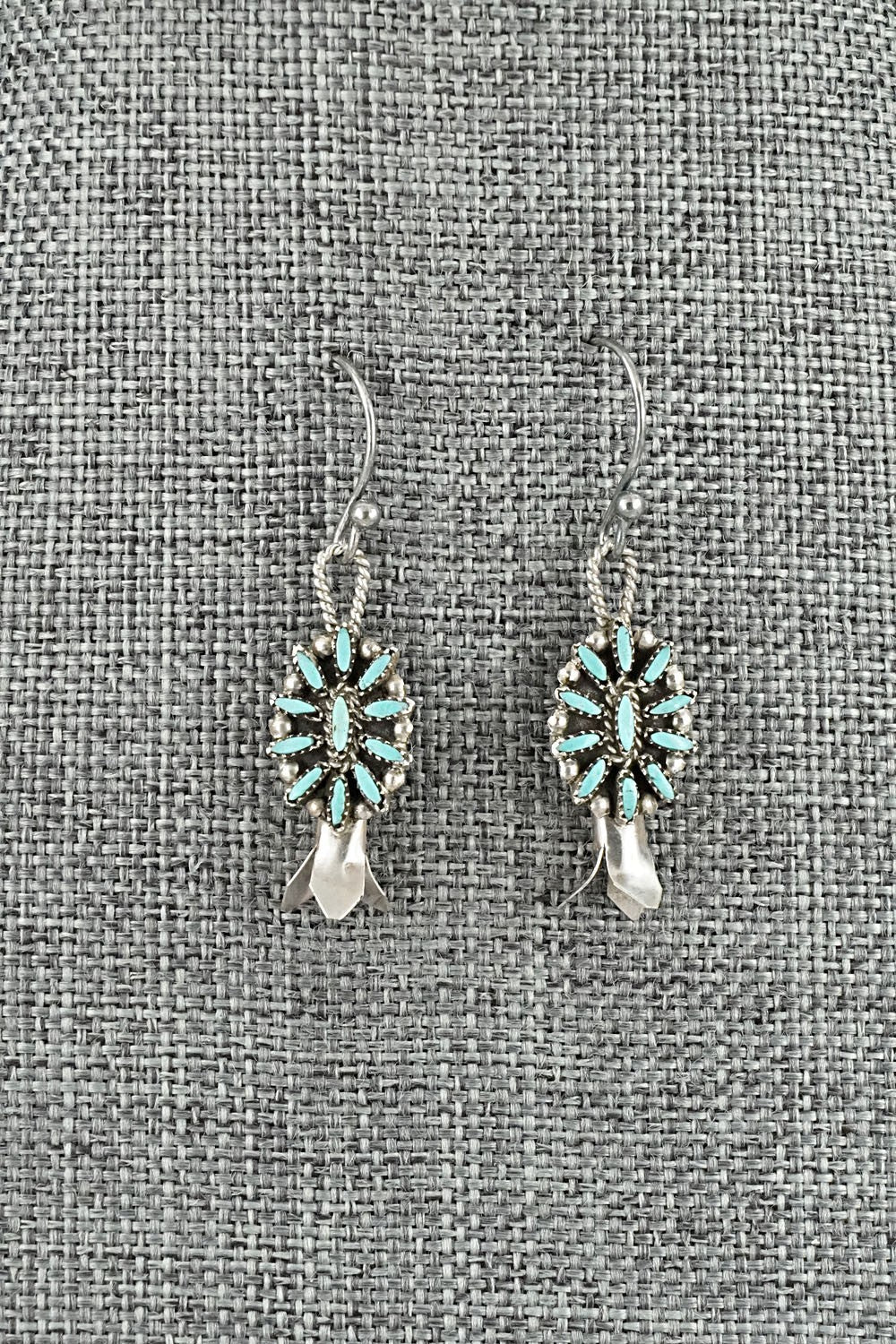 Turquoise & Sterling Silver Mini Squash Blossom Set - Lorena Peina