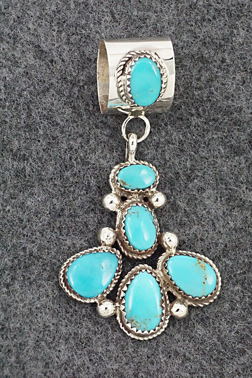 Turquoise & Sterling Silver Pendant - Ernest Hawthorne