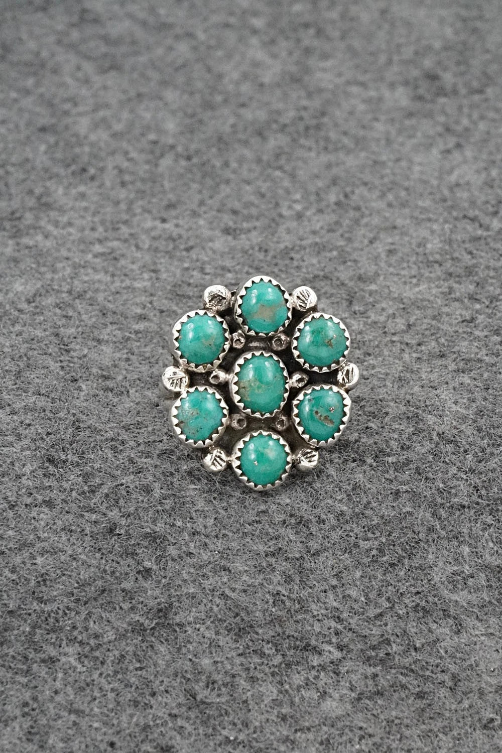Turquoise & Sterling Silver Ring - Priscilla Reeder - Size 8.5