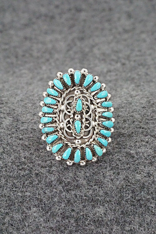 Turquoise & Sterling Silver Ring - Milburn Dishta - Size 6.5