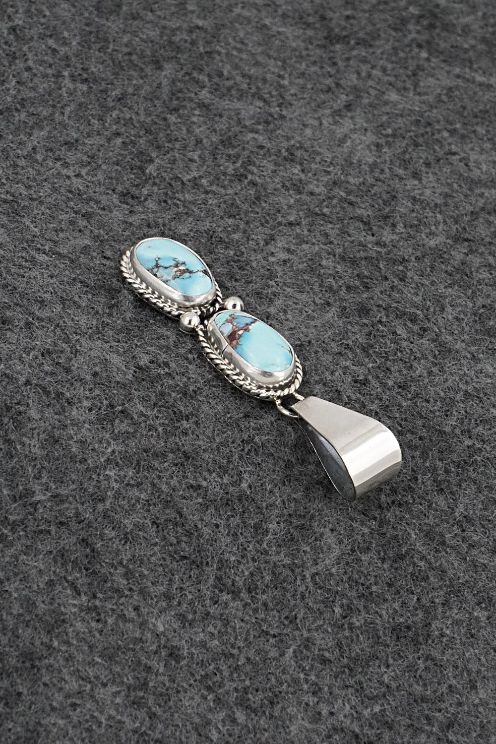 Turquoise & Sterling Silver Pendant - Eugene Gruber