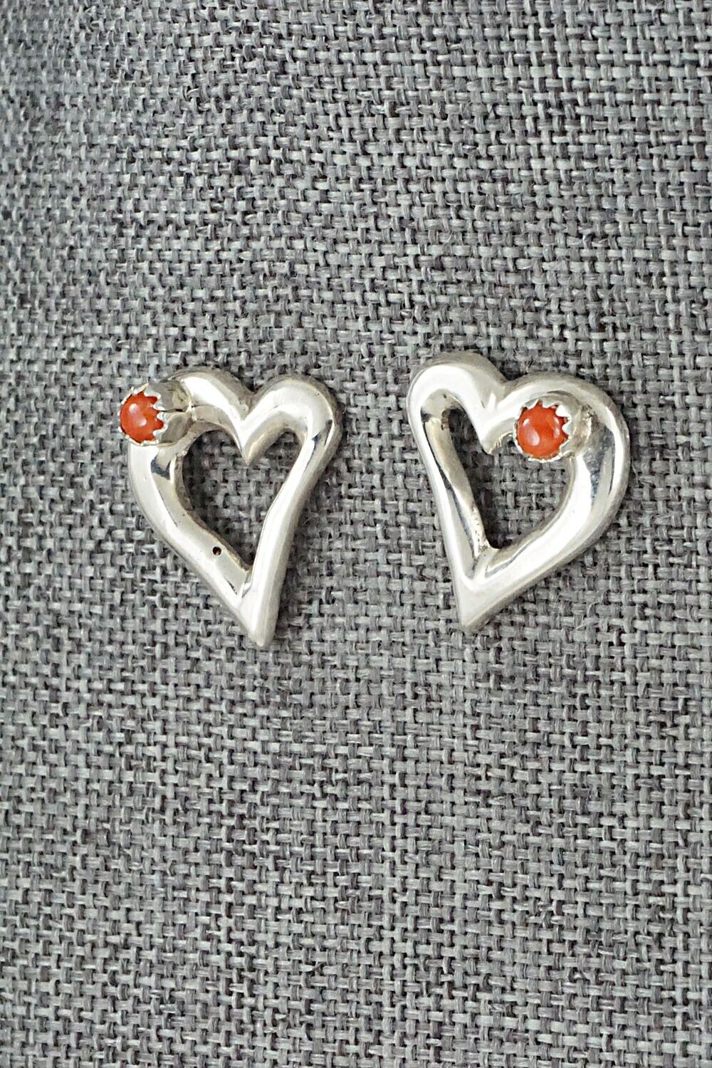 Coral & Sterling Silver Earrings - Michael Kee