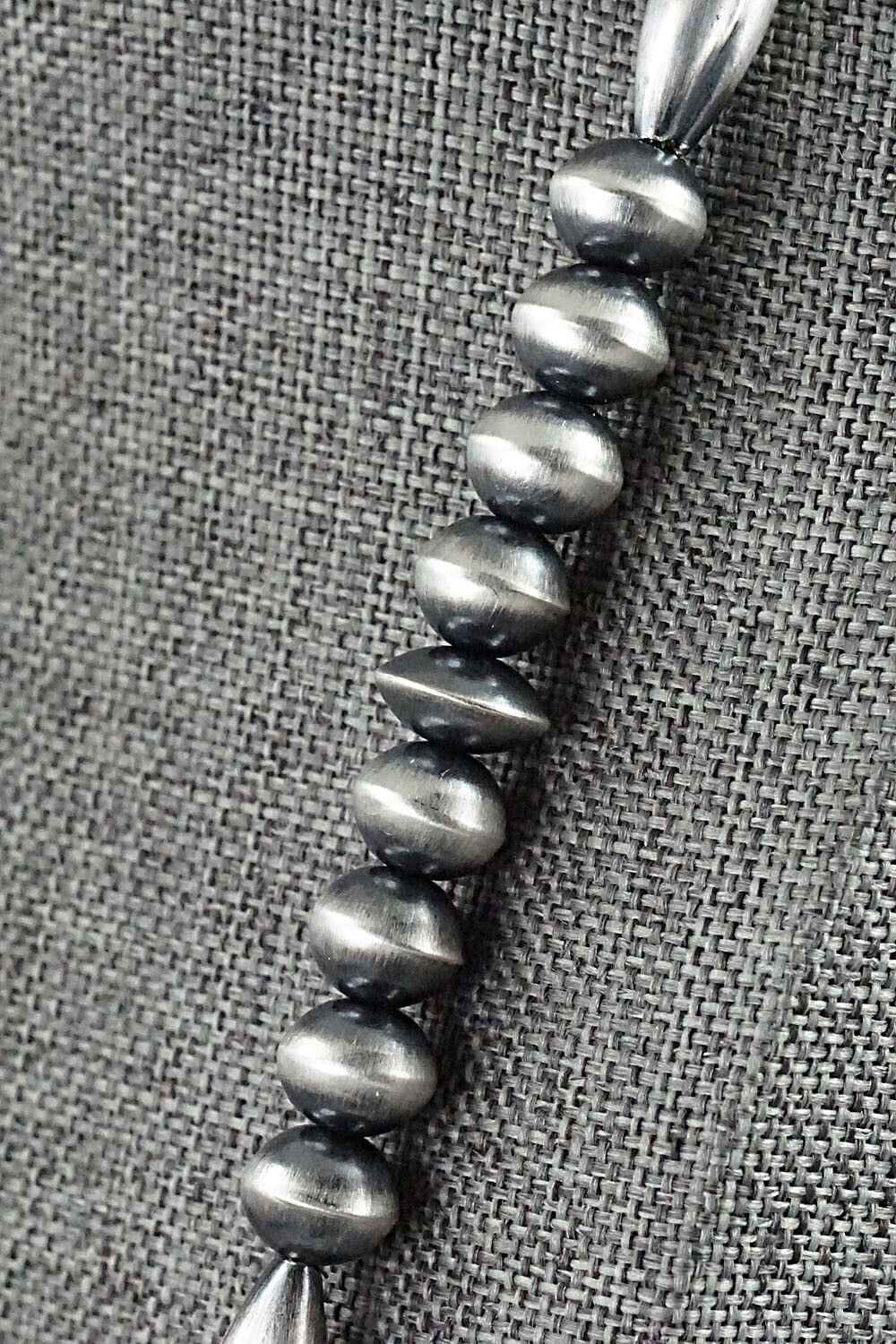Sterling Silver Navajo Pearl Necklace 24" - Tonisha Haley