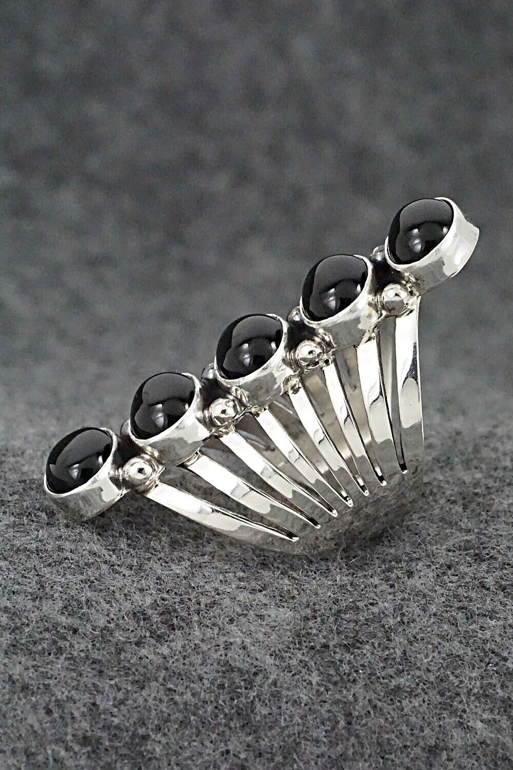 Onyx & Sterling Silver Ring - Thomas Yazzie - Size 8