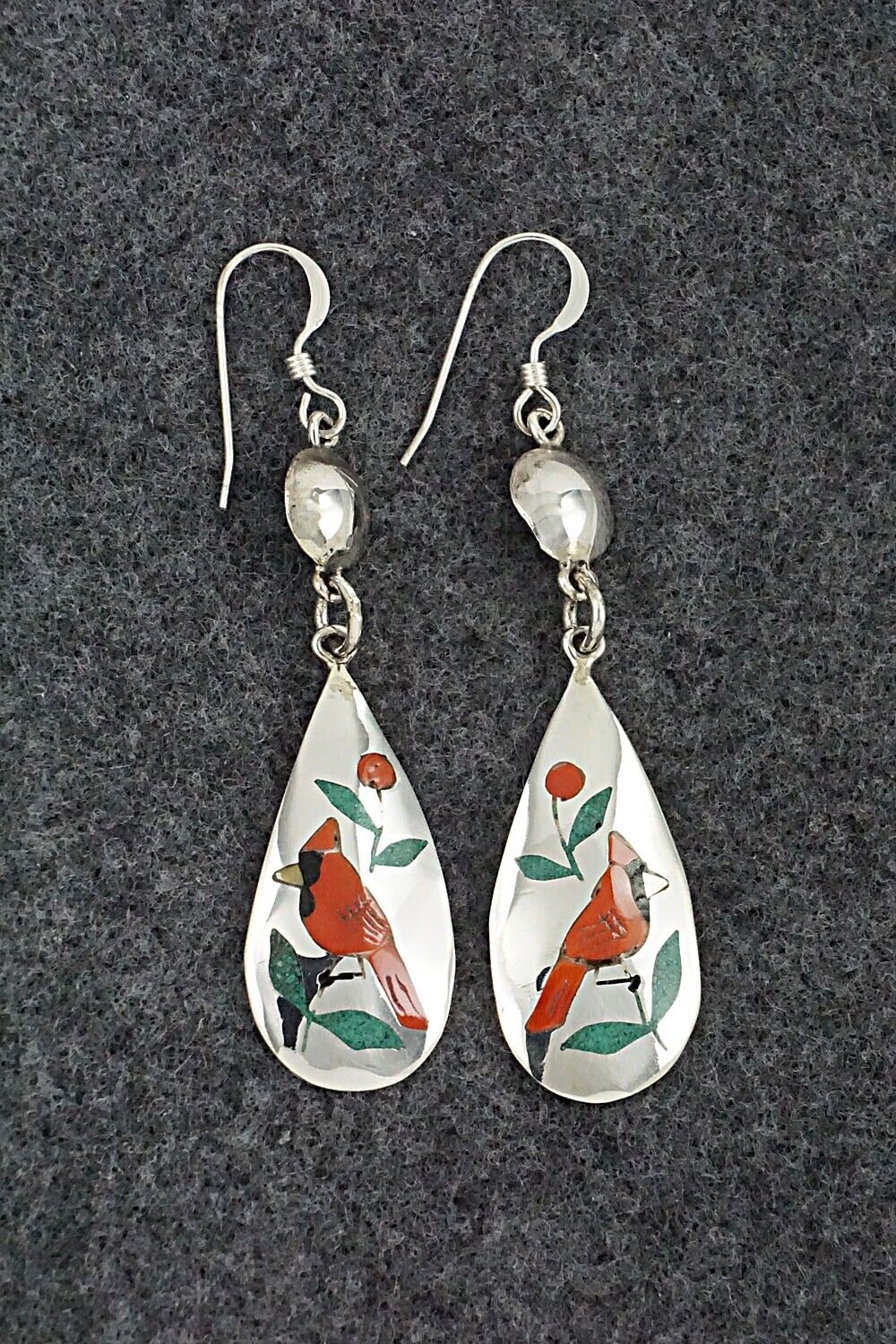 Multi Stone & Sterling Silver Earrings - Quintin Quam Sr.