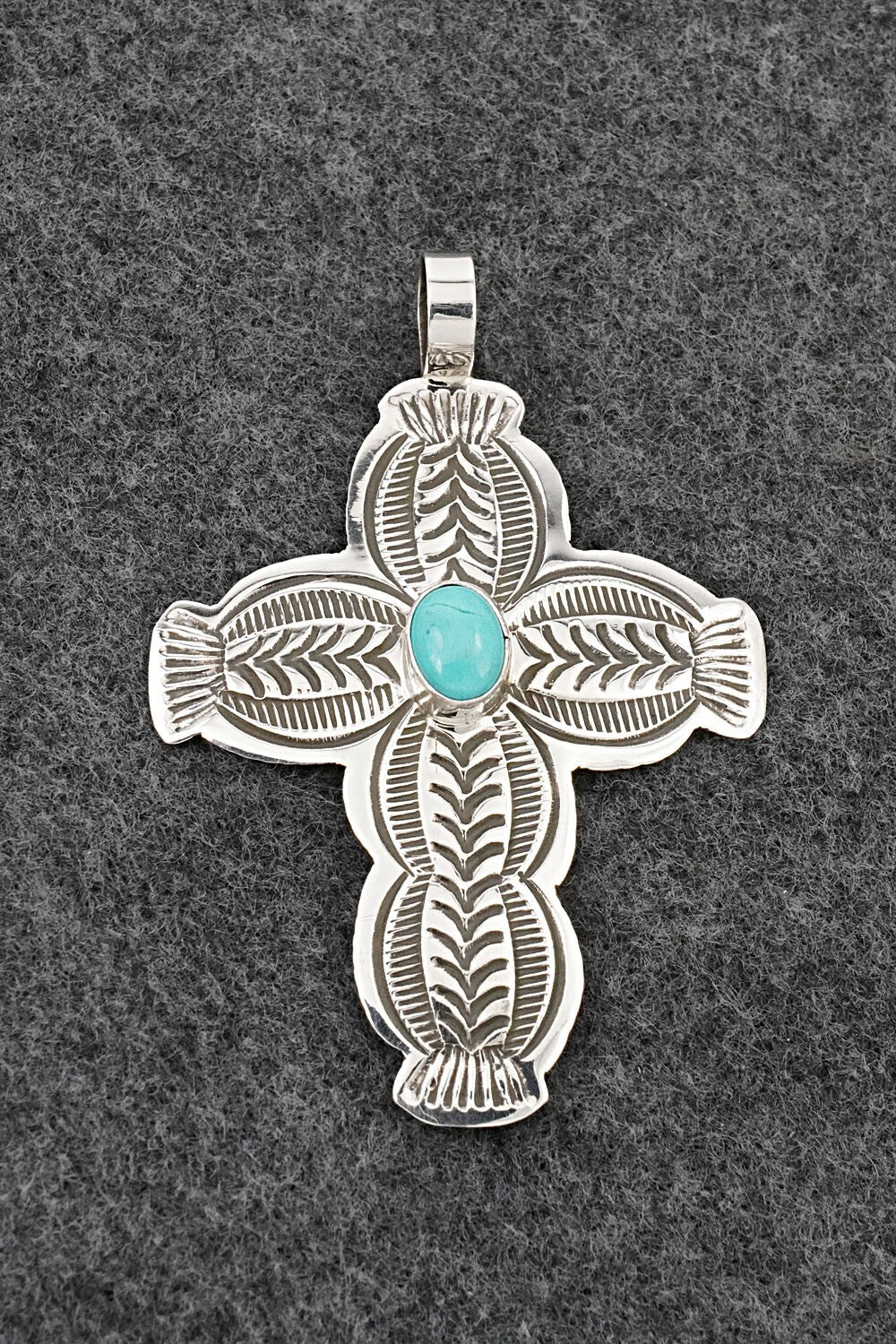 Turquoise & Sterling Silver Pendant - Arnold Blackgoat
