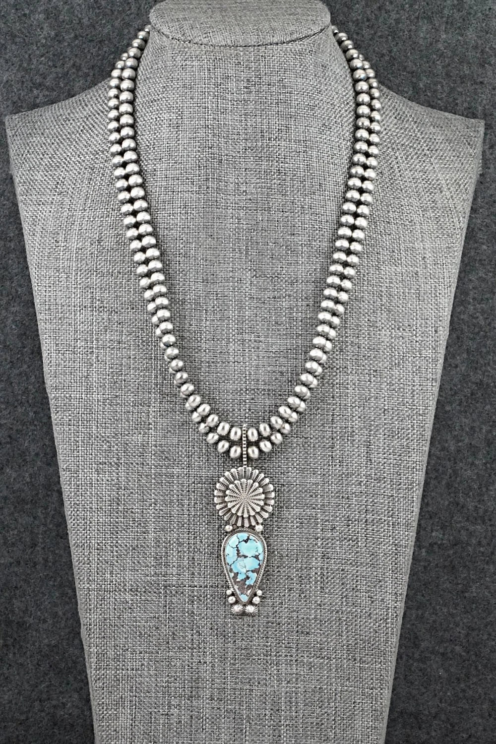 Turquoise & Sterling Silver Necklace - Tom Lewis