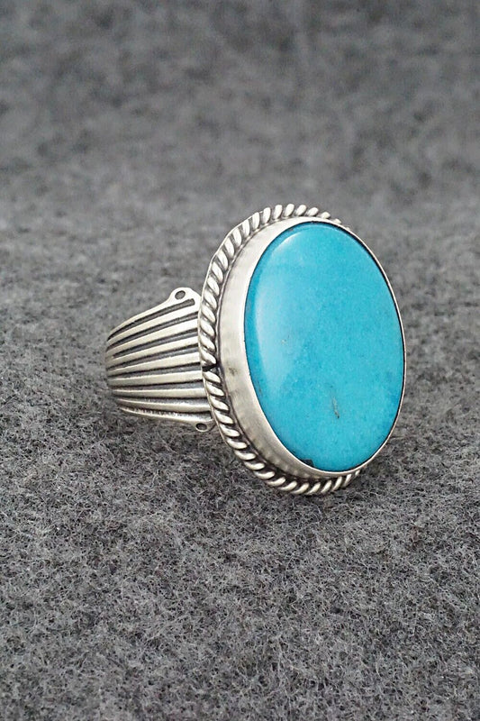 Turquoise & Sterling Silver Ring - Samuel Yellowhair - Size 8.75