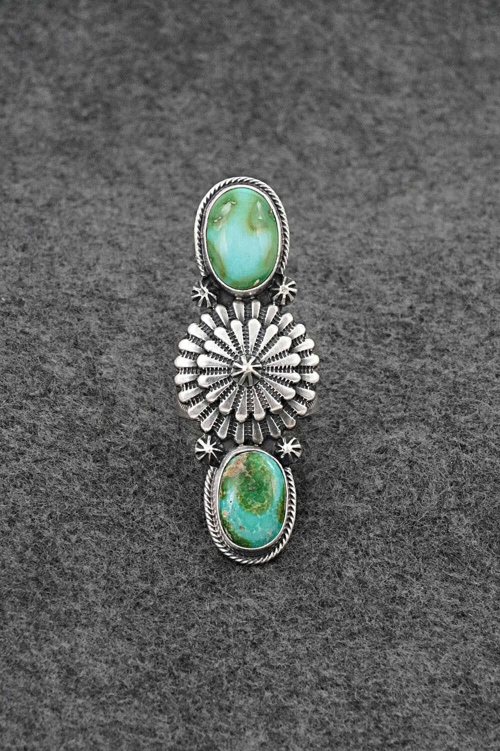 Turquoise & Sterling Silver Ring - Samuel Yellowhair - Size 8