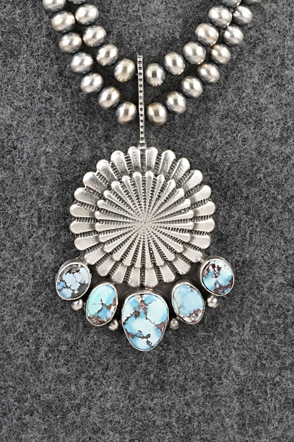 Turquoise & Sterling Silver Necklace - Tom Lewis