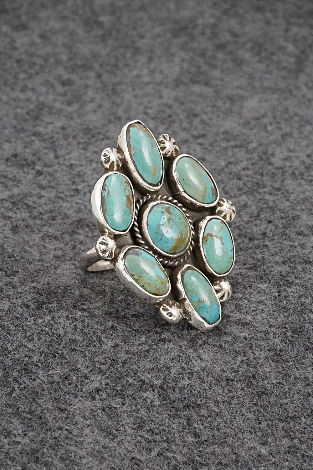 Turquoise & Sterling Silver Ring - Priscilla Reeder - Size 8.5