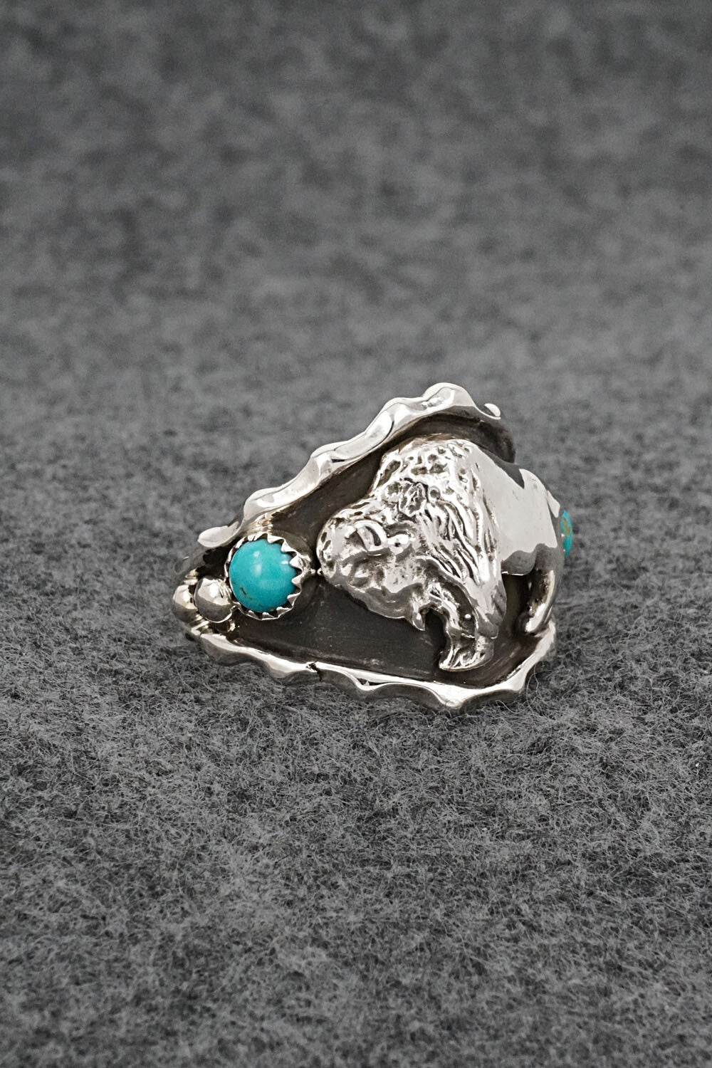 Turquoise & Sterling Silver Ring - Genevieve Francisco - Size 12