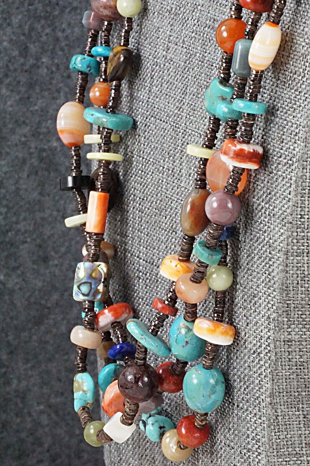 Multi-Stone and Sterling Silver Necklace - Helen Tsosie