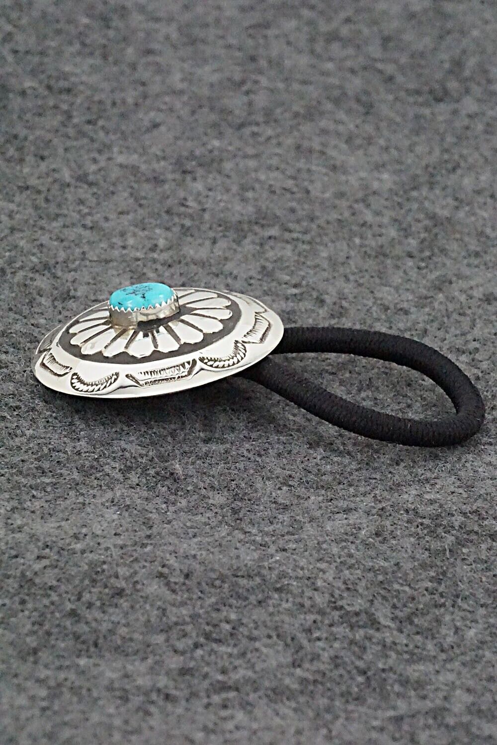 Turquoise & Sterling Silver Hair Tie - Jolene Begay