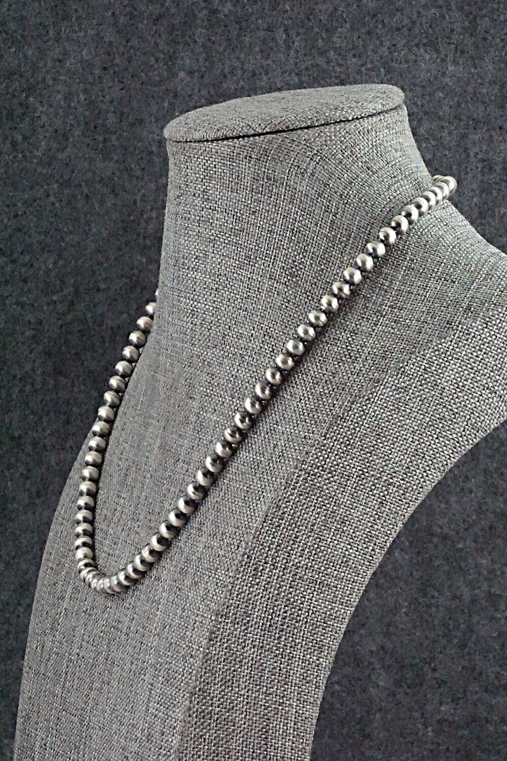 Sterling Silver Navajo Pearl Necklace - Rosemary Saunders