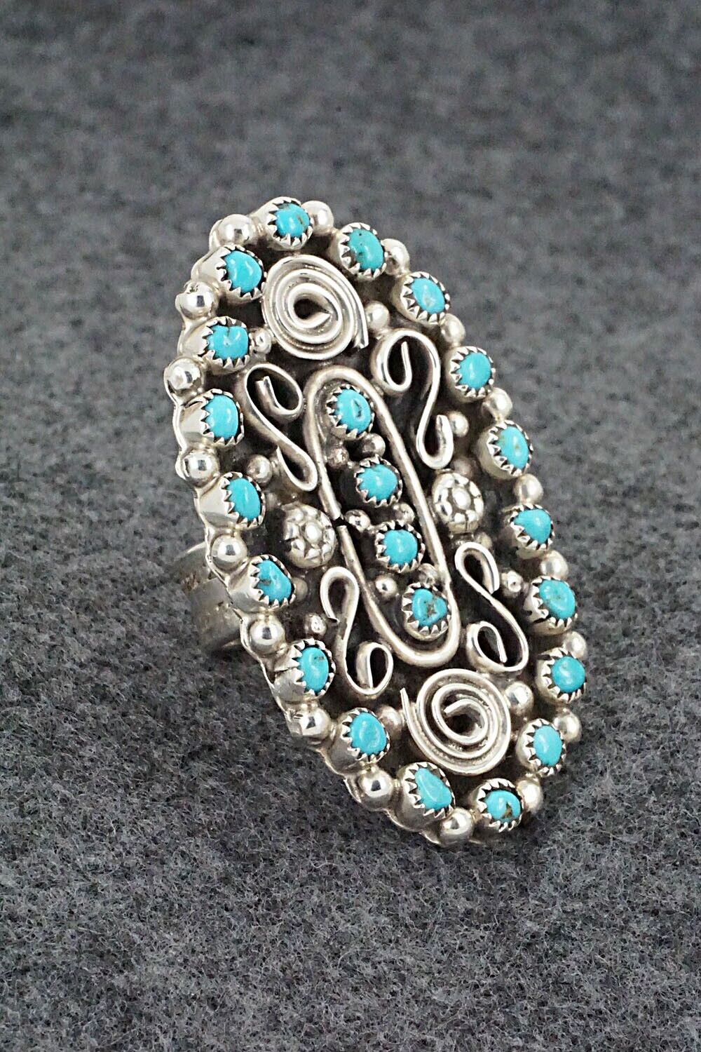 Turquoise & Sterling Silver Ring - Brandon James - Size 7