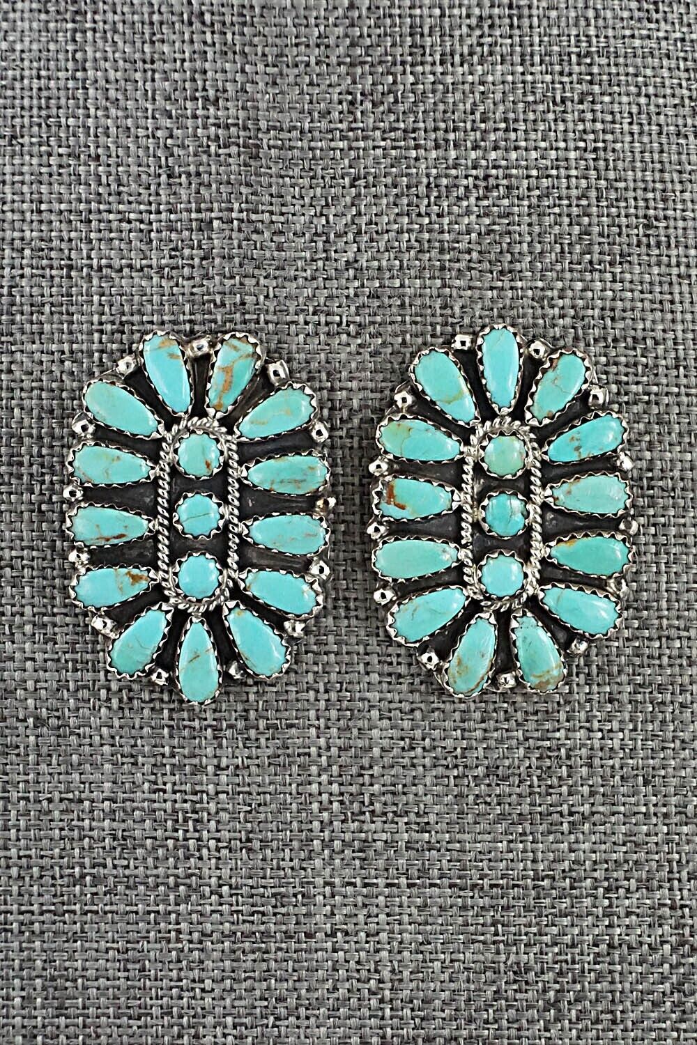 Turquoise and Sterling Silver Earrings - Zeita Begay