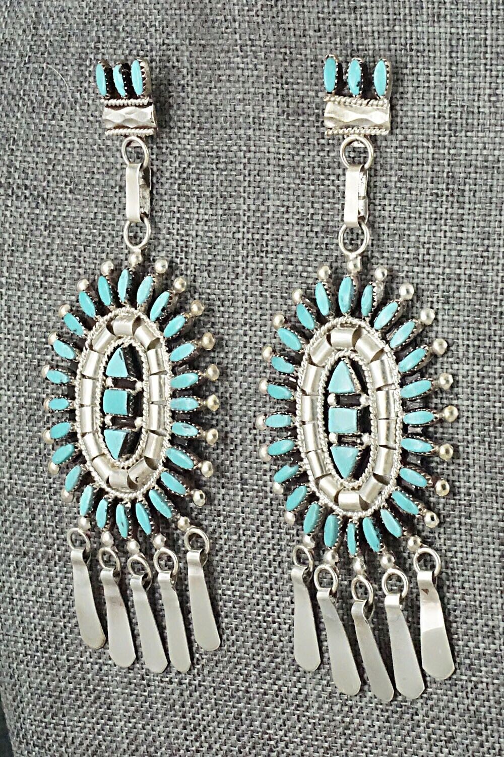 Turquoise & Sterling Silver Earrings - Evonne Hustito