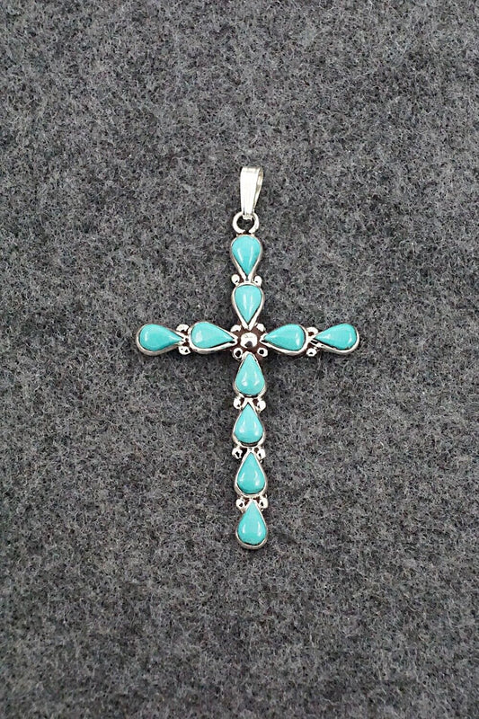 Turquoise & Sterling Silver Pendant - Gina Dosedo