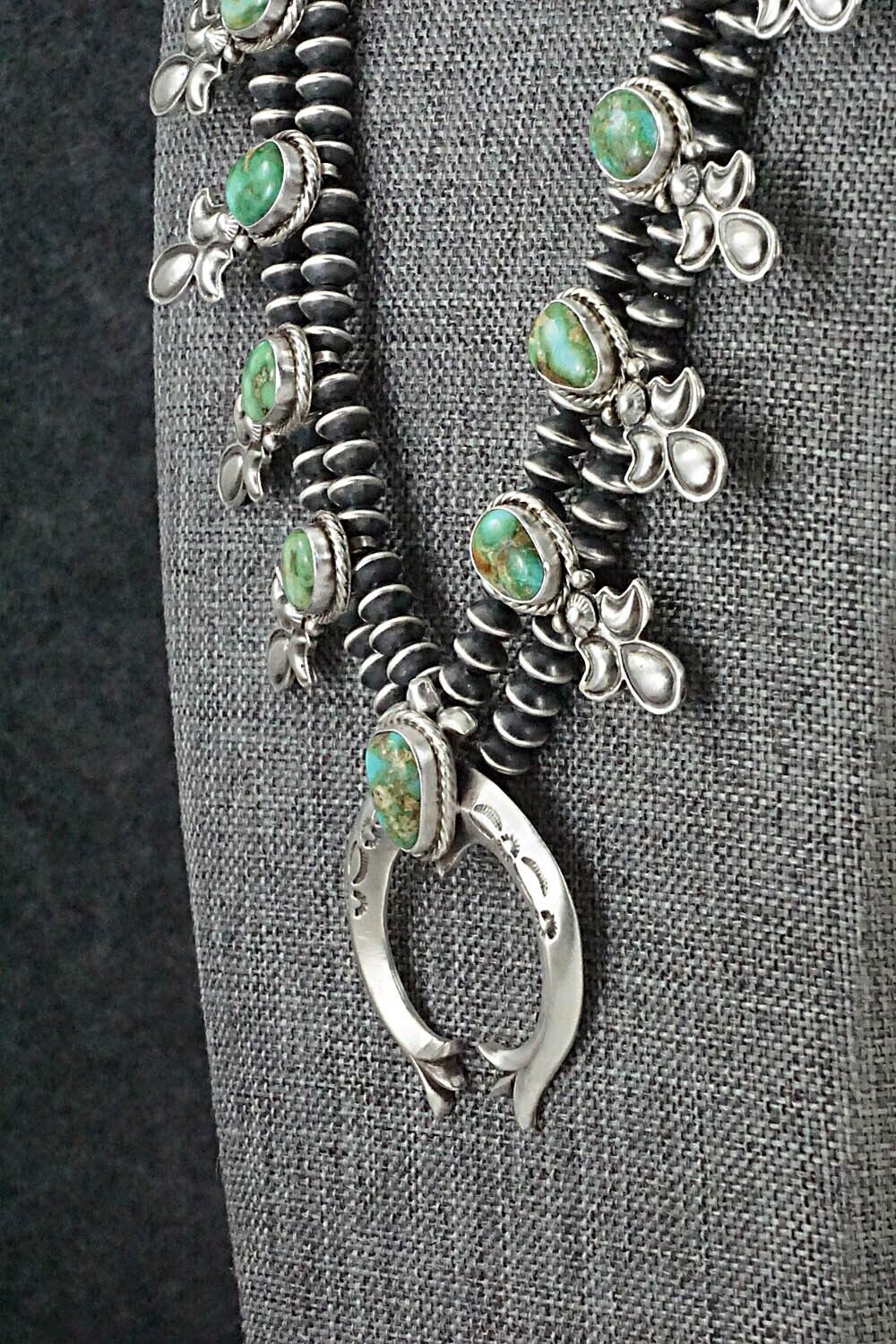 Turquoise & Sterling Silver Squash Blossom Set - Adrienne Gordon