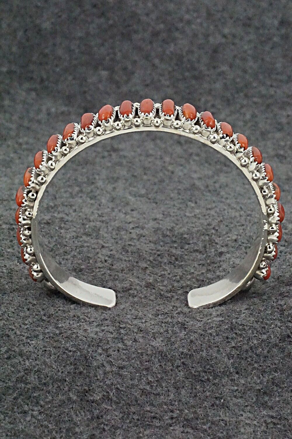 Coral & Sterling Silver Bracelet - Jasper Wilson