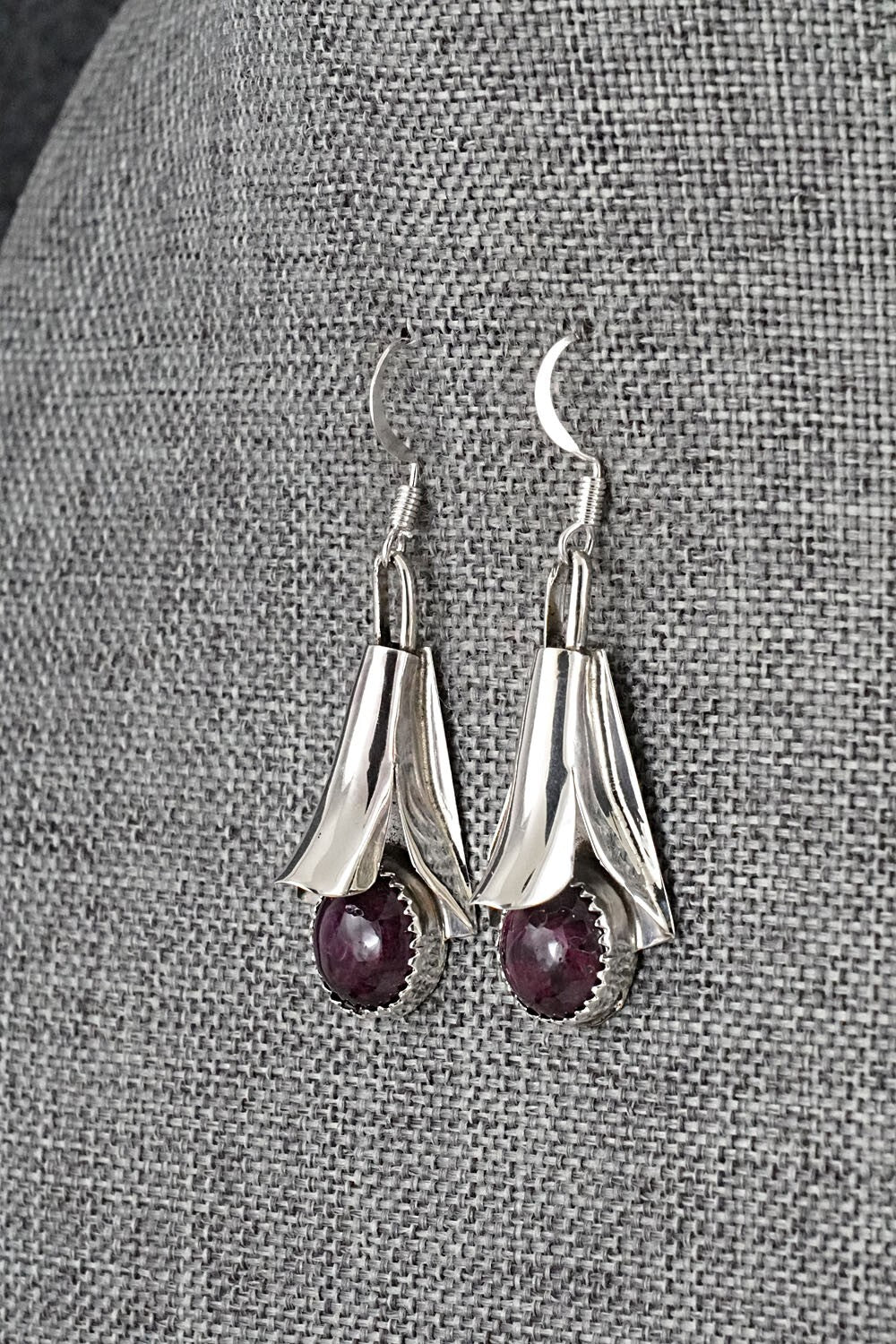 Spiny Oyster & Sterling Silver Squash Blossom Set - Louise Yazzie