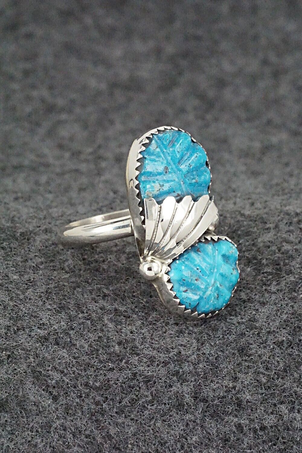 Turquoise & Sterling Silver Ring - Lyolita Tsattie - Size 7.25