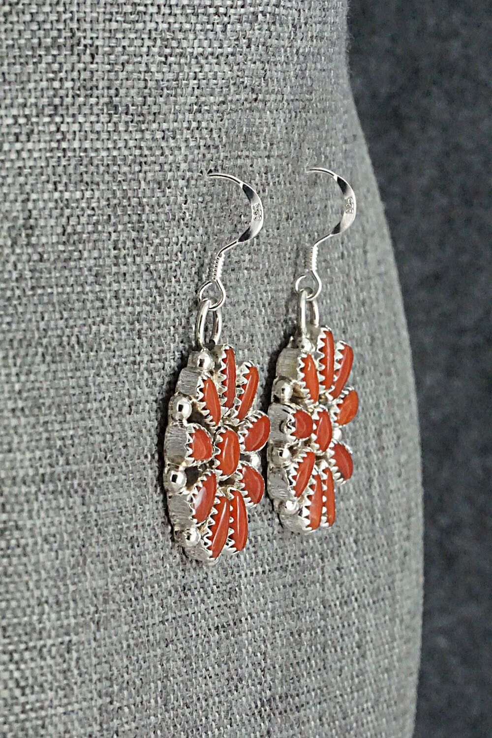 Coral & Sterling Silver Earrings - Alicia Wilson