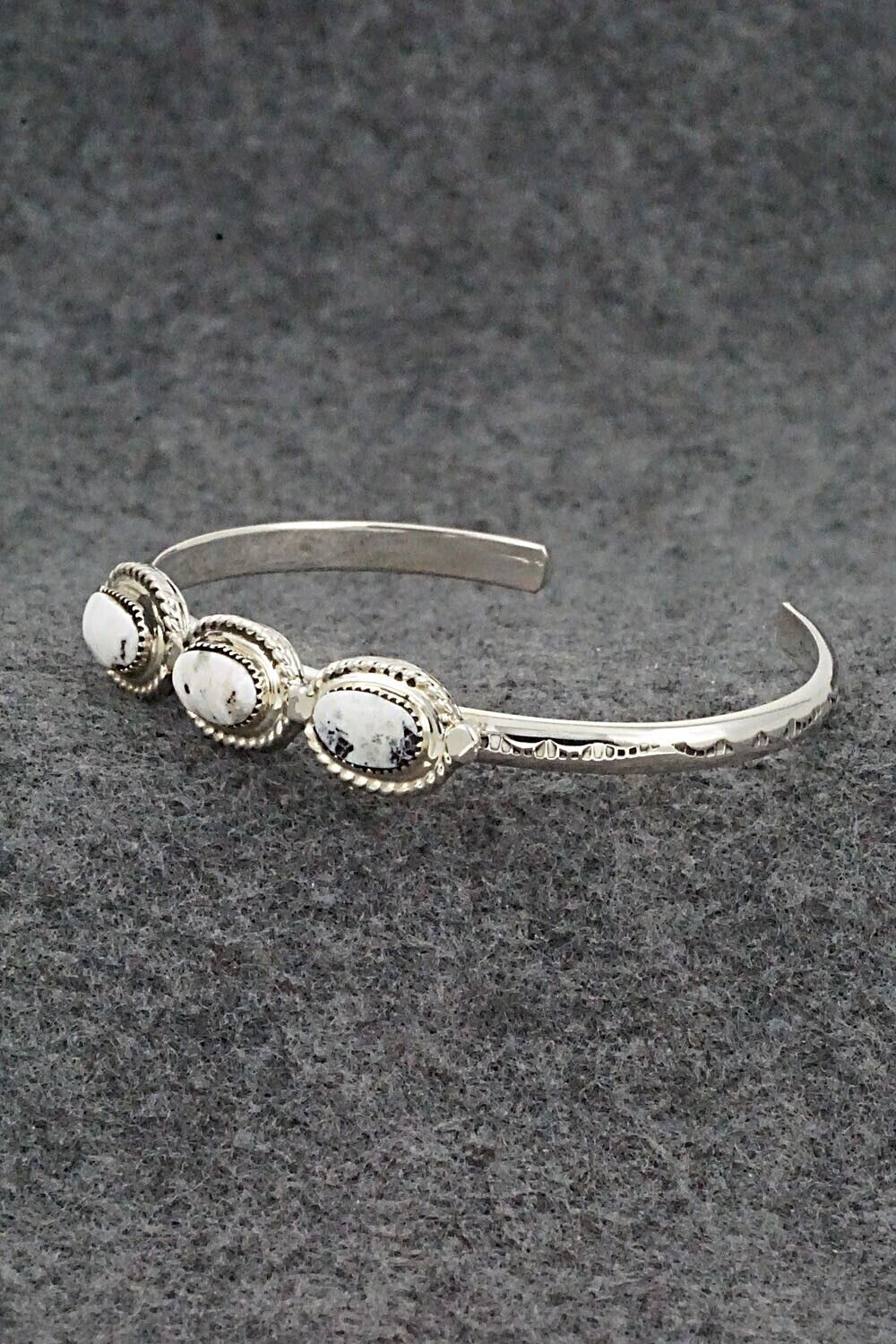 White Buffalo & Sterling Silver Bracelet - Elaine Tahe & Gilbert Smith
