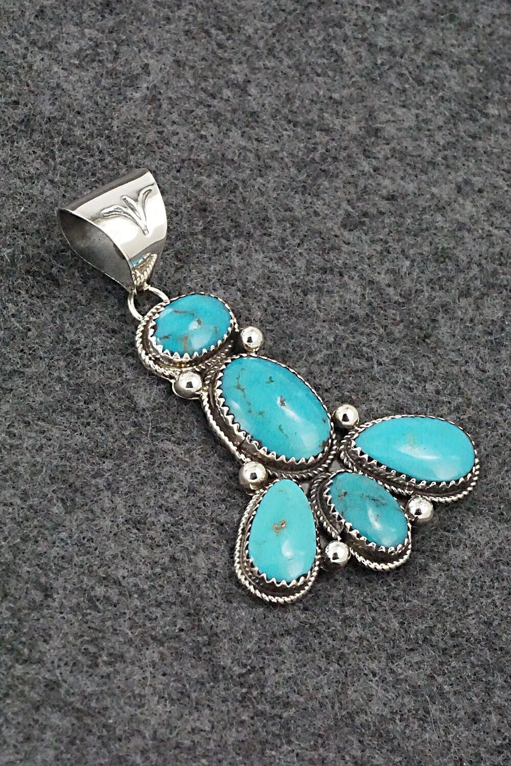 Turquoise & Sterling Silver Pendant - Ernest Hawthorne