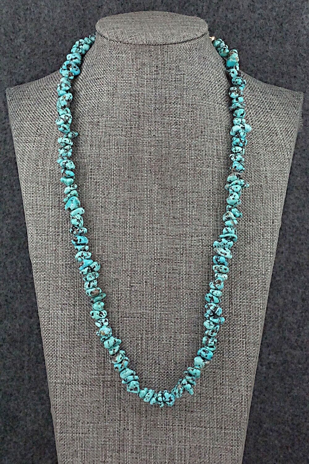 Turquoise & Sterling Silver Necklace 22" - Louise Joe