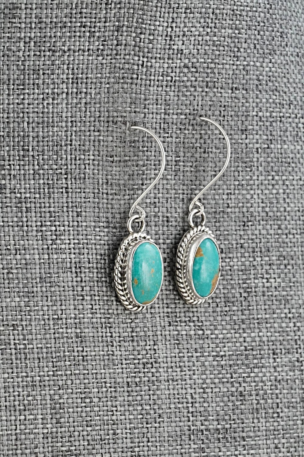 Turquoise & Sterling Silver Earrings - Eugene Gruber