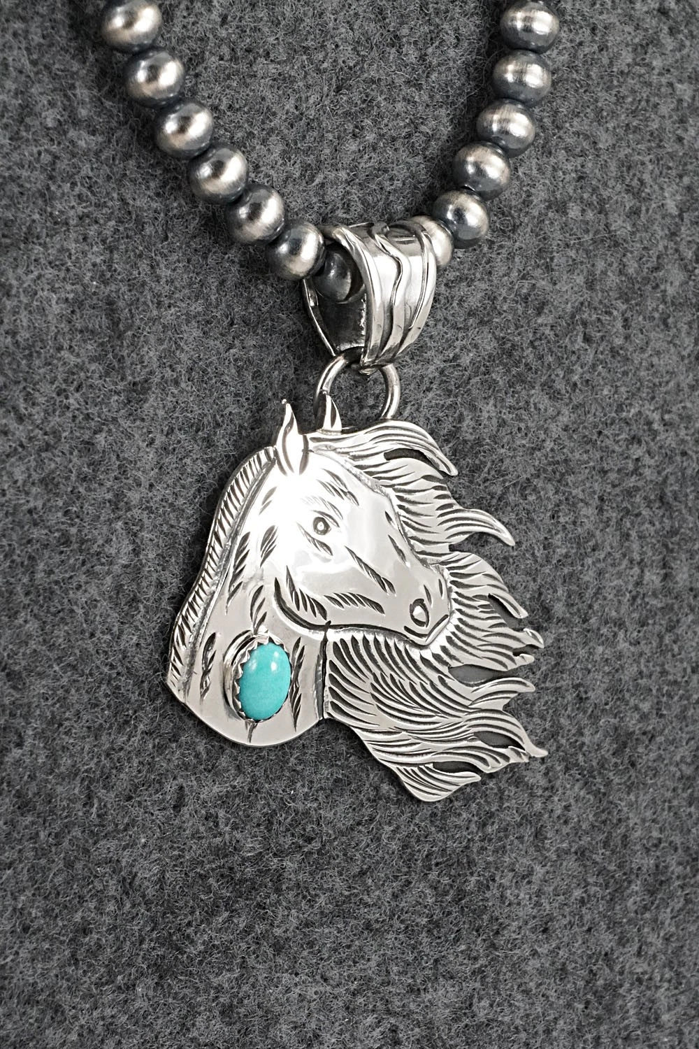 Turquoise & Sterling Silver Necklace - Jeremy Delgarito